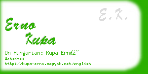 erno kupa business card